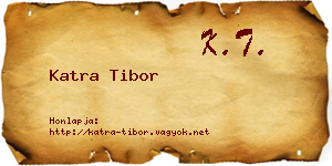 Katra Tibor névjegykártya